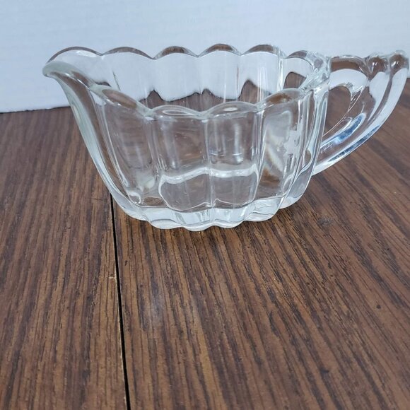 Vintage 1930s Heisey Crystolite Oval Clear Glass Cream and Sugar Set - Picture 3 of 10